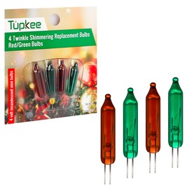 Tupkee Shimmering Twinkle Replacement Bulbs – 4-Volt Red & Green Incandescent Mini Bulbs - 4 Bulbs per pkg
