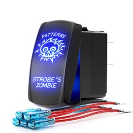 Okerny Rocker Switch 2 LED STROBE'S Zombie Momentary ON-ON-Off Switch for Changing Emergency Warning Strobe Light Flash Patterns ﻿