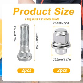 4pcs M12x1.25 Wheel Stud and Lug Nut Kit, Trailer Lug Nuts Compatible with Infiniti EX35 G37 Q70 Q50 QX50 Nissan Pathfinder Frontier Altima Sentra Armada Murano Maxima 350Z 370Z