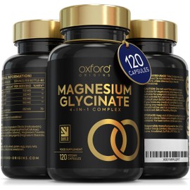 Magnesium Glycinate 4-in-1 Complex | 1233mg of Magnesium Bisglycinate, Citrate, Malate & Taurate | Magnesium Supplements for sleep and restless legs relief | High Strength Magnesium tablets Made in UK