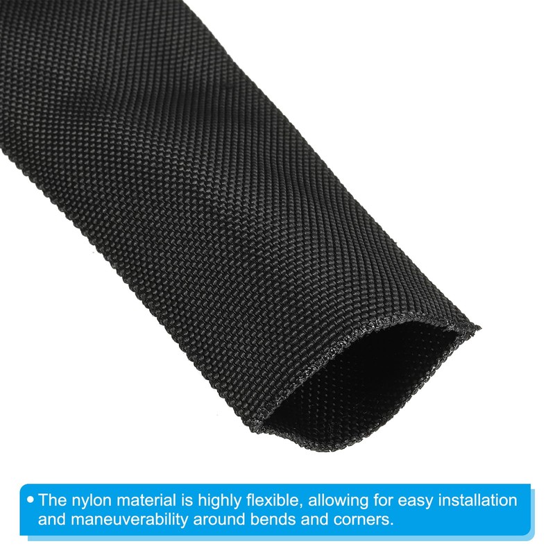 PATIKIL 80mm Inner Diameter 1M Nylon Protective Hose Sleeve Cable