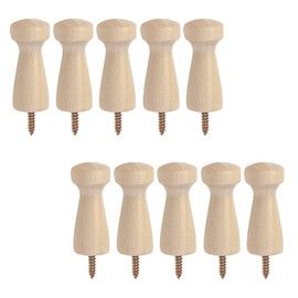 KUMGROT 10pcs Coat Wall Mounted Hooks Decorative Wall Hook Heavy Duty Robe Hook Wood Coat Pegs Hooks for Hanging Hat Towels Clothes 4.8cm/1.9 Inch