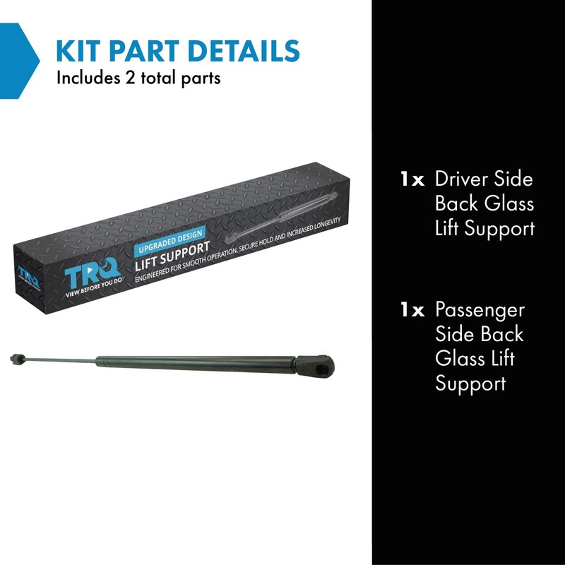 TRQ Back Glass Lift Support Shock Strut Set Compatible with