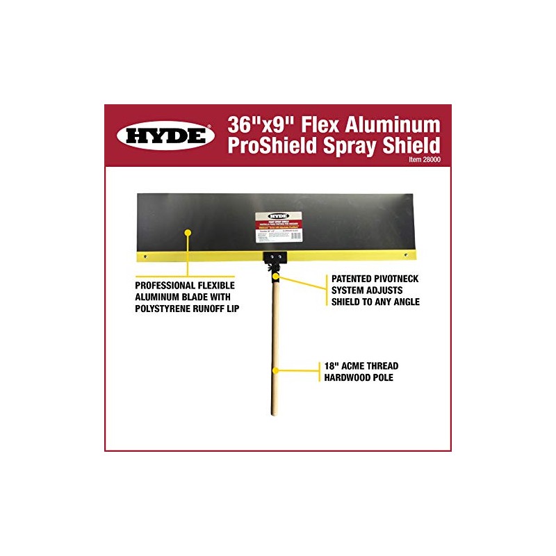 Hyde 28000 Proshield Flexible Labeled Spray Shield, 36 in L