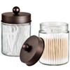 Apothecary Jar Canisters Bathroom Vanity Organizer - Qtip Holder Storage