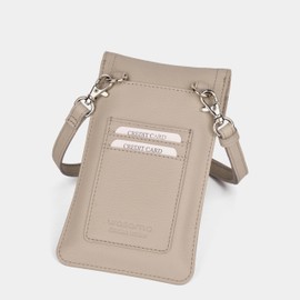 WASAMA Genuine Leather Phone Crossbody Bag With 2 Card Slot With RFID Protection (Off White)