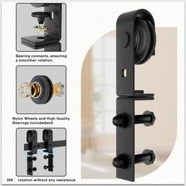 Dondelight 40" Bi-Folding Sliding Barn Door Hardware Kit for 2 Doors, Low Ceiling Lite Version Roller, Fit Double 18" Bifold Doors (No Door)