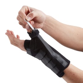 Actesso Wrist Thumb Support - Brace with metal Splint - Ideal for thumb injuries, Scaphoid Fractures and Sprains [Select your size] (Black, XL Right)