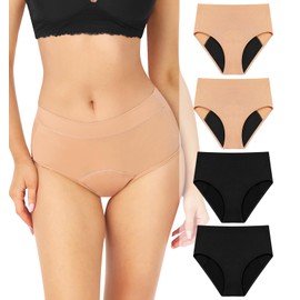 Intiflower Incontinence Underwear for Women, Leakproof Period Underwear For Women High Absorbency, High Waisted Period Panties Bladder Control, Post Partum, Feminine Care - 4 Pack