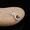 GEMKORA Real Garnet Crystal Pendant Necklace, Natural Gemstone, Birthstone Crystal,