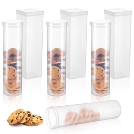 wutfuooo 6 Pcs Plastic Cracker Keeper Small Cracker Storage Containers Plastic Cookie Containers Round and Square Sizes Airtight Kitchen Container for Saltine Crackers Dry Food Storage Keep Fresh