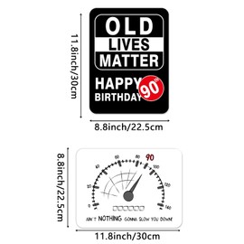 WERNNSAI 90th Birthday Decorations - 9 PCS 90 Years Fun Birthday Signs 90th Birthday Party Banner Door Wall Windows Decor 90 Birthday Gift Picture Props for Men Women 90th Birthday Supplies