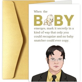Funny The Office New Baby Card, Dwight Schrute Baby Shower Card for Boy Girl, Congratulation Card for New Parents, Mark the New Baby