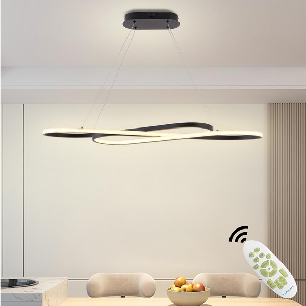 AJZLQA Modern LED Pendant-Light Dimmable-Fixture Height Adjustable-Chandelier for Kitchen Hanging