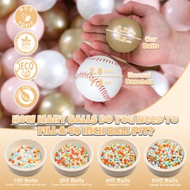 GOGOSO Ball Pit Balls for Toddles Kids Plastic Ballpits Accessories Crush Proof Durable Fun Shape Play Baby Bath Toys,2.15inch 100count Pink+Brown+White