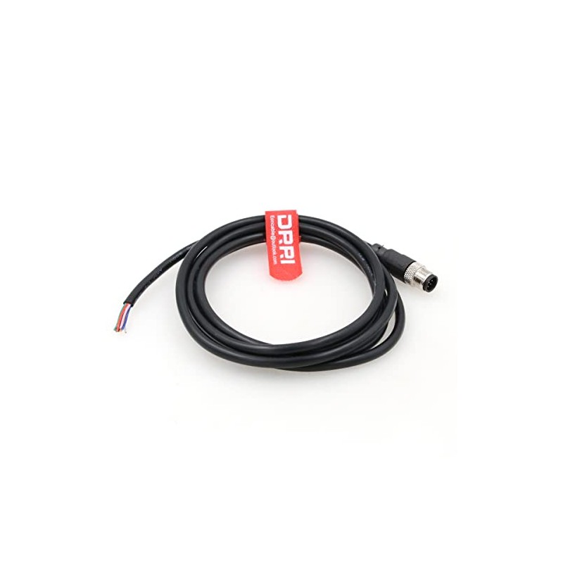 DRRI M12 8-Pins Sensor Connector to Fly Lead Waterproof Electrical