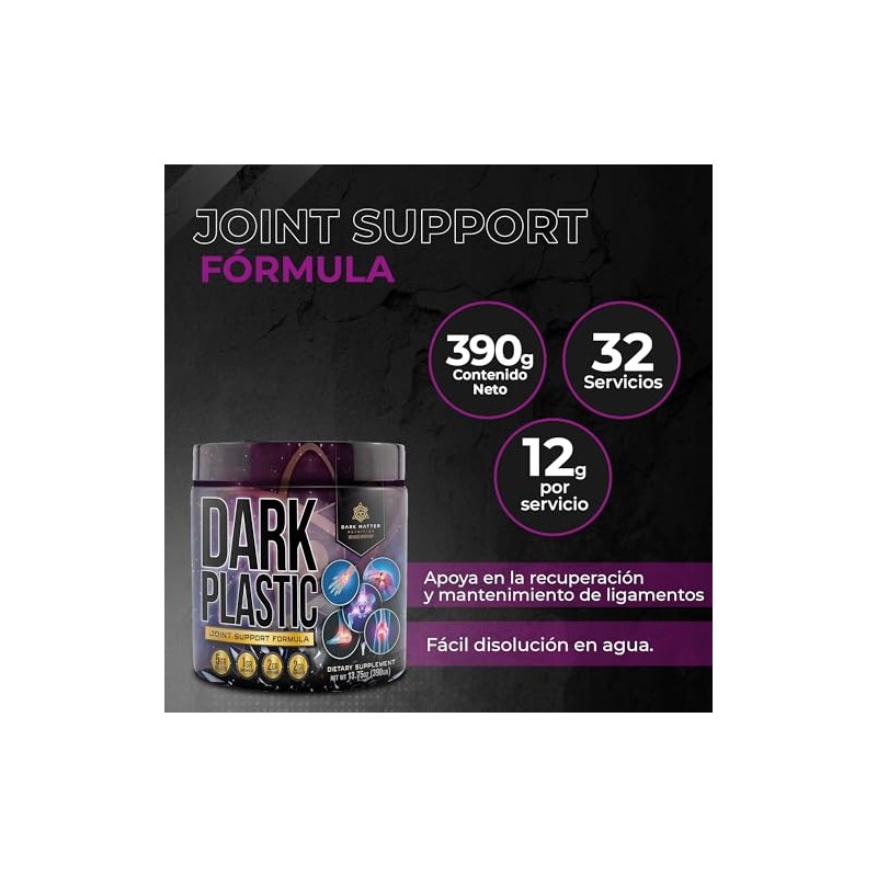 Dark Plastic Joint Support 390gr Colgeno Bovino Glucosamina Cartlago de