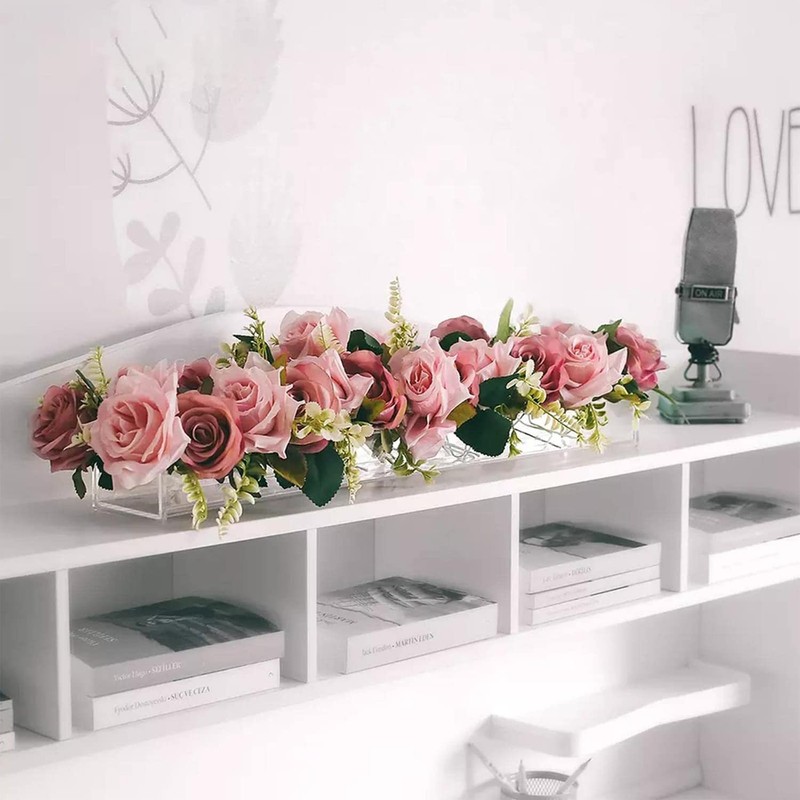 Modern Flower Container, Rectangular Acrylic Flower Vase, Acrylic Flower Box,