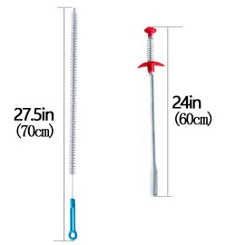 FOMMEN 6 Pack Clog Remover Drain Relief Auger Cleaner Tool,Sink Drain and snake Overflow Cleaning Brush, Sewer Hair Catcher,(Bathroom Tub, Toilet,Clogged Drains, Dredge Pipe, Sewers,Sink, Kitchen)