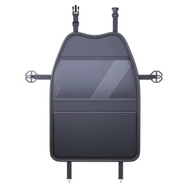 Car Seat Back Organizer for Rear Passenger Storage – Black Hanging Organizer with Transparent Upper Pocket and Adjustable Buckle Straps