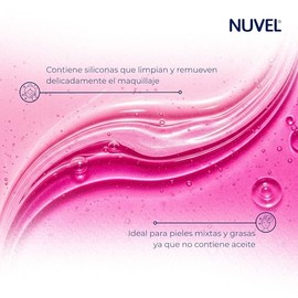 Nuvel Agua Micelar Bifásica Desmaquillante Facial Oil Free, 235 ml | Desmaquillante Bifásico para Ojos y Rostro | Elimina Maquillaje a Prueba de Agua | Ideal para Piel Mixta y Grasa | Gel Limpiador Facial Sin Frotar
