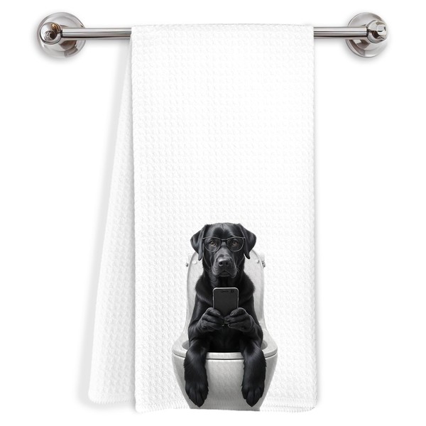 RYVJU Funny Black Labrador Retriever Bathroom Hand Towels, Black Lab