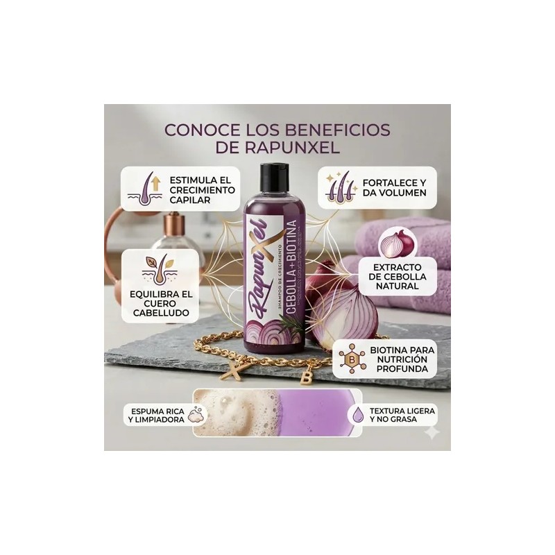 Shampoo Rapunzel Crecimiento Cebolla Biotina 500ml
