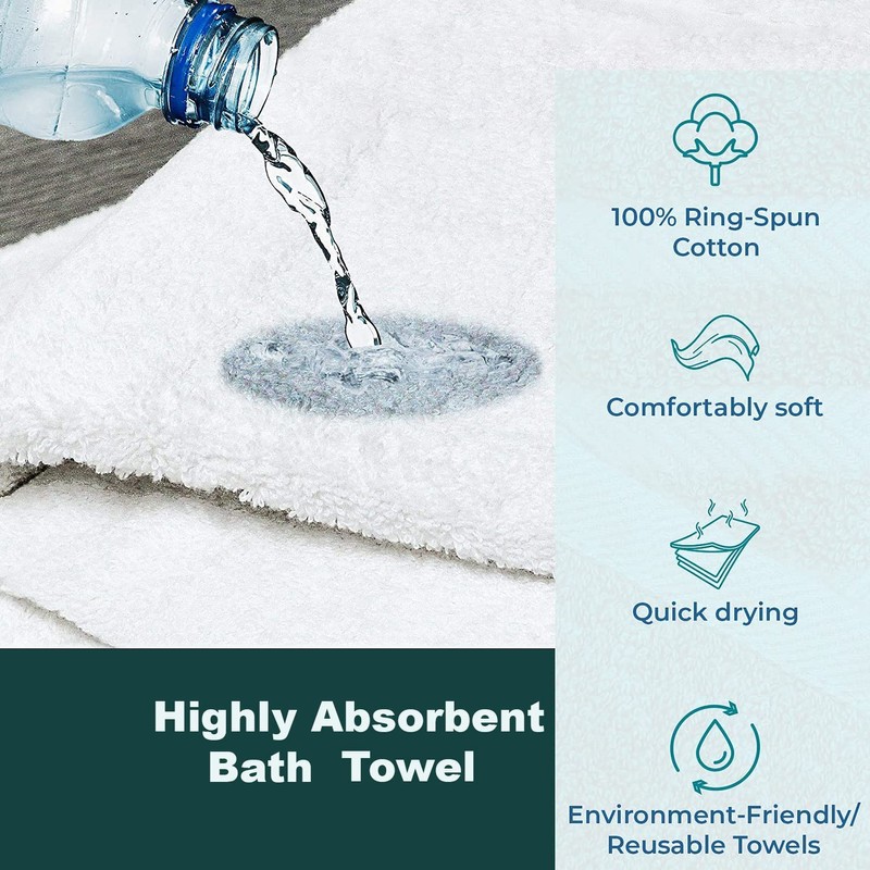 DARWEN STAR Bath Towel Set, 100% Luxury 2 x Cotton