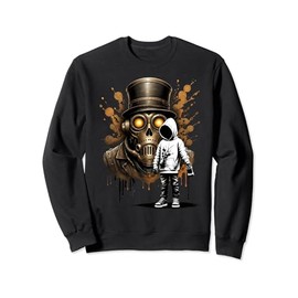 cyberpunk gas mask graffiti grunge painted by kid Sweatshirt