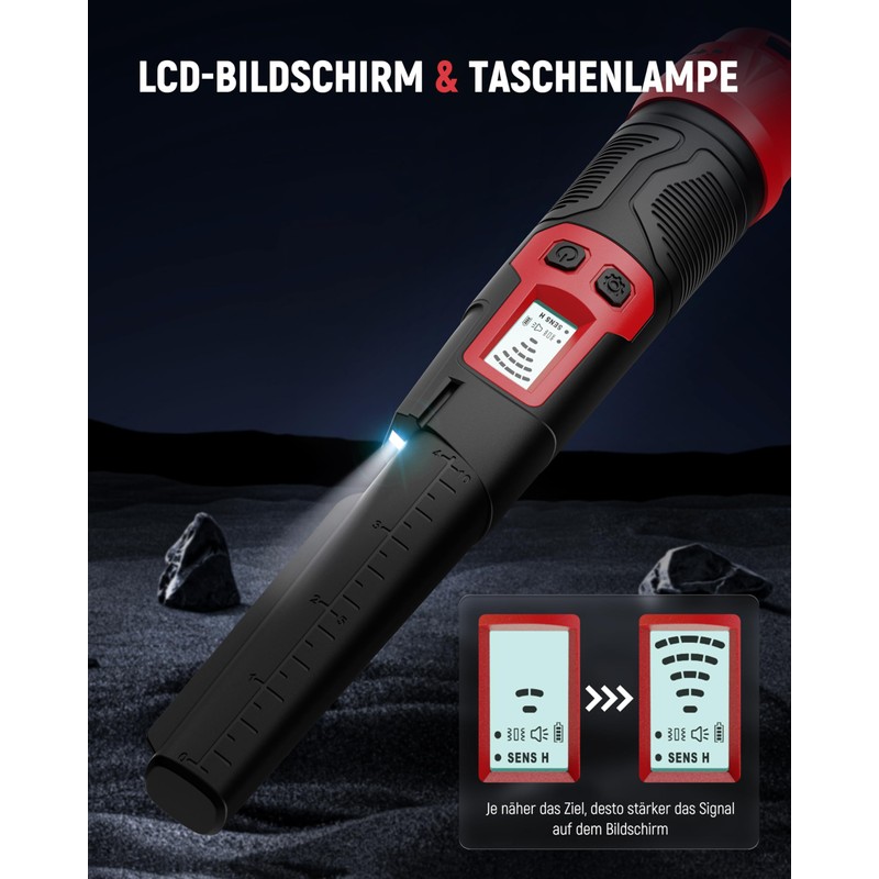 KAIWEETS Metal Detector Pinpointer, IP68 Waterproof 360° Pulse Induction Metal