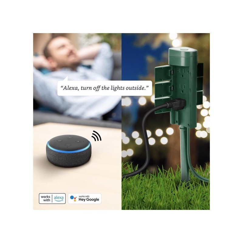 Feit Electric 125V 15A Alexa Google Smart Wifi Yard Stake