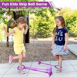 Bola de Tobillo para Niños, Plegable Portátil, Colorida Rueda Intermitente, Ankle Skip Ball for Kids, Juguetes Exteriores para Niños, Regalo para Niña