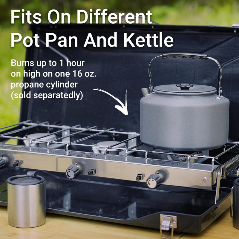 FineFlame 3-Burner Propane Camping Stove 19800 BTUs, Portable Camp Stove