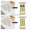 Rackickyer Bathroom Sink Drain,Drain Stopper Gold Stainless Steel Bathroom Sink