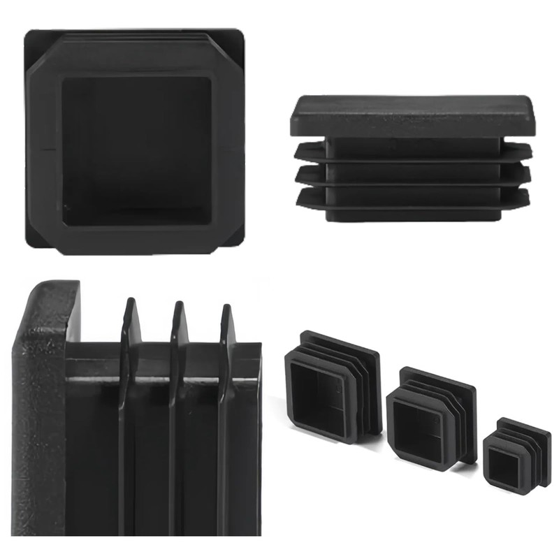 Mcoser Square Plastic End Caps 20PCS 32mm x 32mm Black