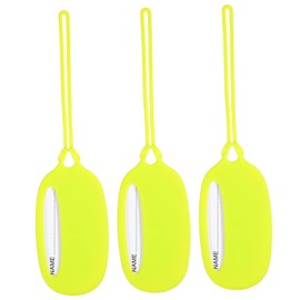 PACKOVE 3-Pack Silicone Luggage Tags for Suitcases Brightly Colored Travel Tags Adjustable Straps for Easy Identification on Bags and Backpacks