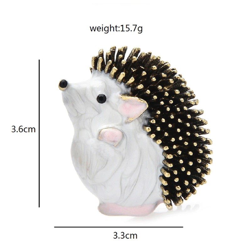 GFM® Hedgehog Brooch - HH-40-Black White - (EXC)(BRCH-HH-10640-KLSFDSN)