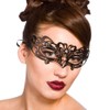 Metal L/Cut Eye Mask - Matt Black / Diamantes