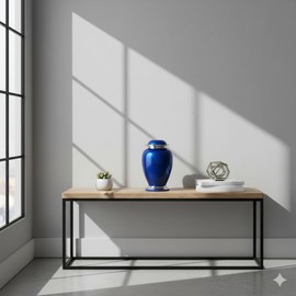 Blue Sapphire Cremation Urn for Ashes | Elegant Memorial Urns, Large Size