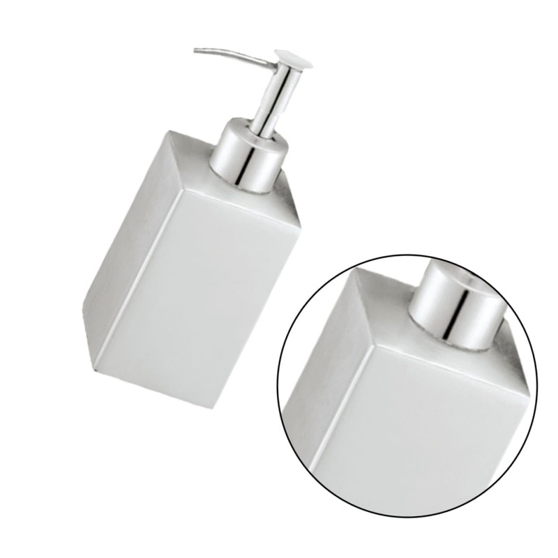 KONTONTY Stainless Steel Square Soap Dispenser Elegant Lotion Pump for