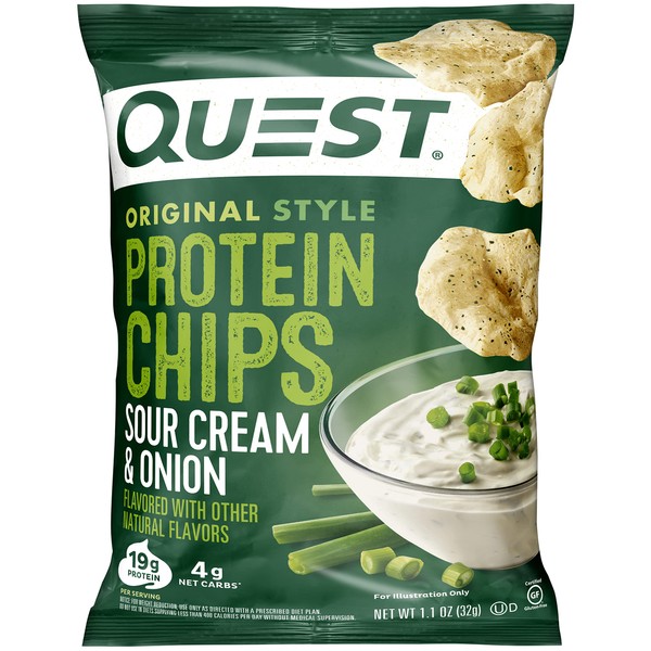 Quest Nutrition Protein Chips, Sour Cream & Onion, High Protein, Low Carb, Pack of 12