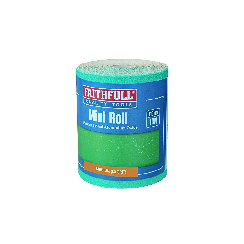Faithfull FAIAR1080G 10M Medium (80 Grit) Sandpaper Roll Green (Pro)