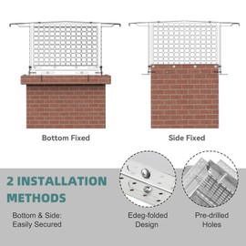 GarveeTech Chimney Cap - 12x12 Inch Square, Stainless Steel, Adjustable Bottom, Mesh Covers, Clay Flue Compatible