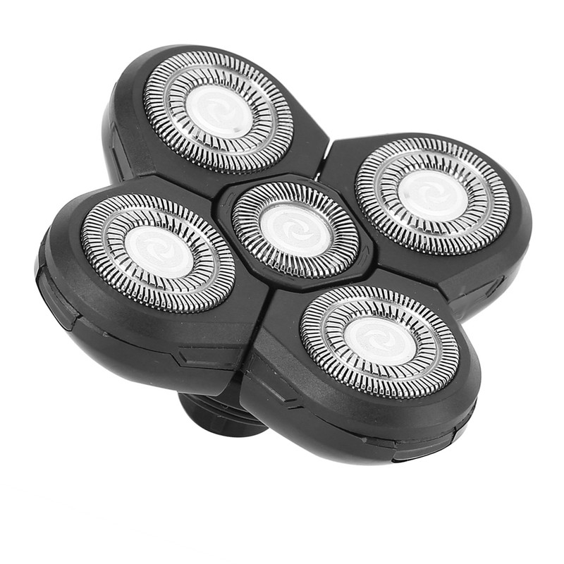 Electric Beard Shaver 5 Blade Rotating Head Waterproof Accessory Replacement