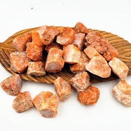 25Pcs+ (1.8lb) Natural Rocks for Tumbling,22Kinds+ Bulk Gemstone Raw Crystals Rough Stones for Polishing Wicca & Reiki Crystal Healing Chakra Balancing (Sunstone)