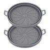 2 Pcs Silicone Air Cooker Pot With Handle Round Fryer