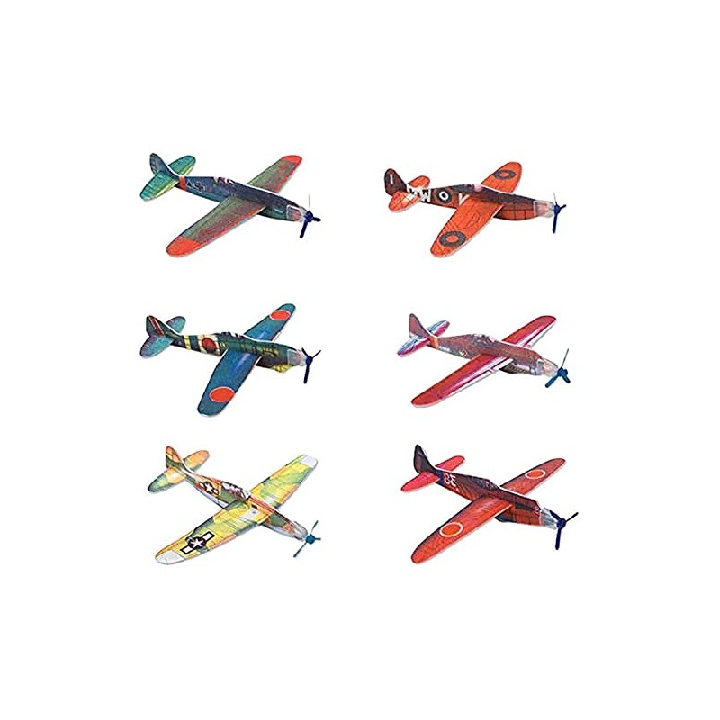 Rhode Island Novelty 8 Inch Flying Glider Plane, Set of