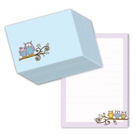 Letter Paper Set for Children Letter Pad "Owls" DIN A5 (Lined 50 Sheets) Includes 20 Matching Envelopes / Writing Paper for Children / Writing Paper Girls