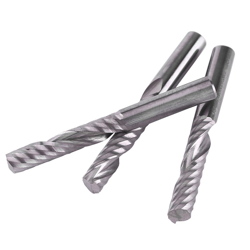 5pcs Tungsten Carbide End Mill Single Flute Spiral CNC Milling