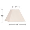 Set of 2 Tapered Square Lamp Shades Beige Large 7"